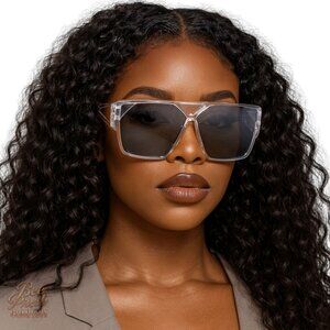 Futuristic Shield Sunglasses Oversized Geometric Frame Bold Cut Out Design